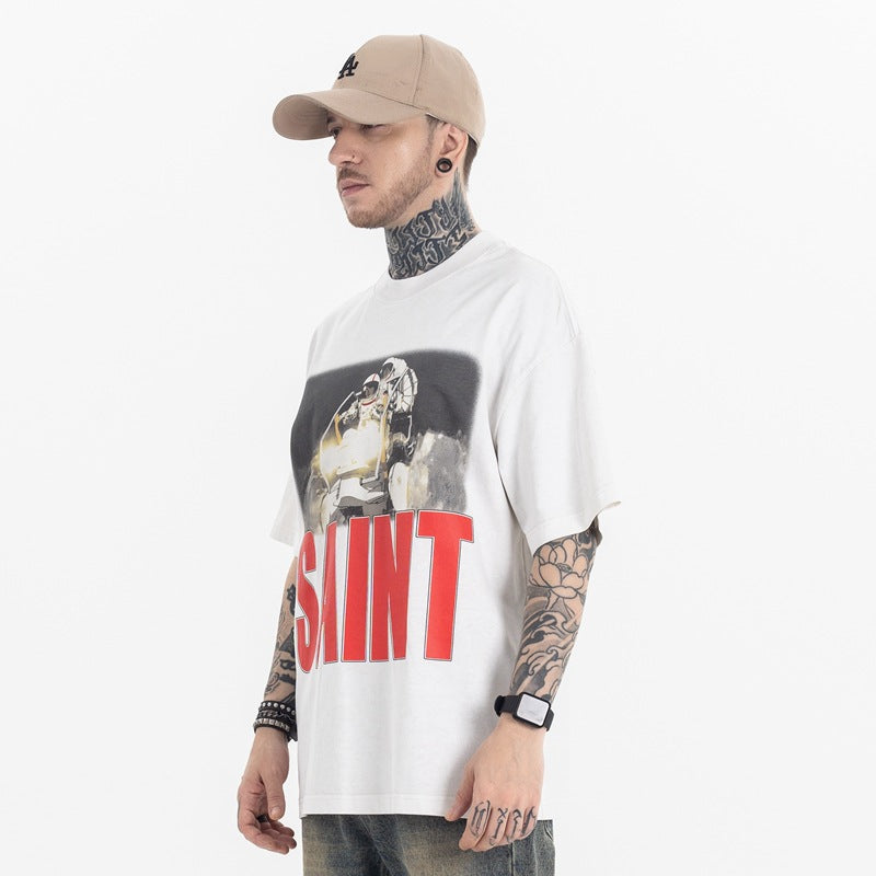 تي شيرت أمريكي بأكمام قصيرة مطبوع عليه رسوم كرتونية من SUP Akira