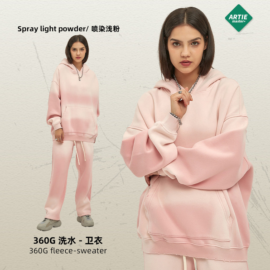 ARTIE 360g Spray Dye Distressed Hoodie