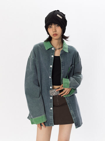 BLACKBB Vintage Washed Denim Shirt Coat