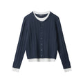 Nariele Two-Piece Wool Slim Fit Cardigan Loose Lazy Twist Knit Sweater