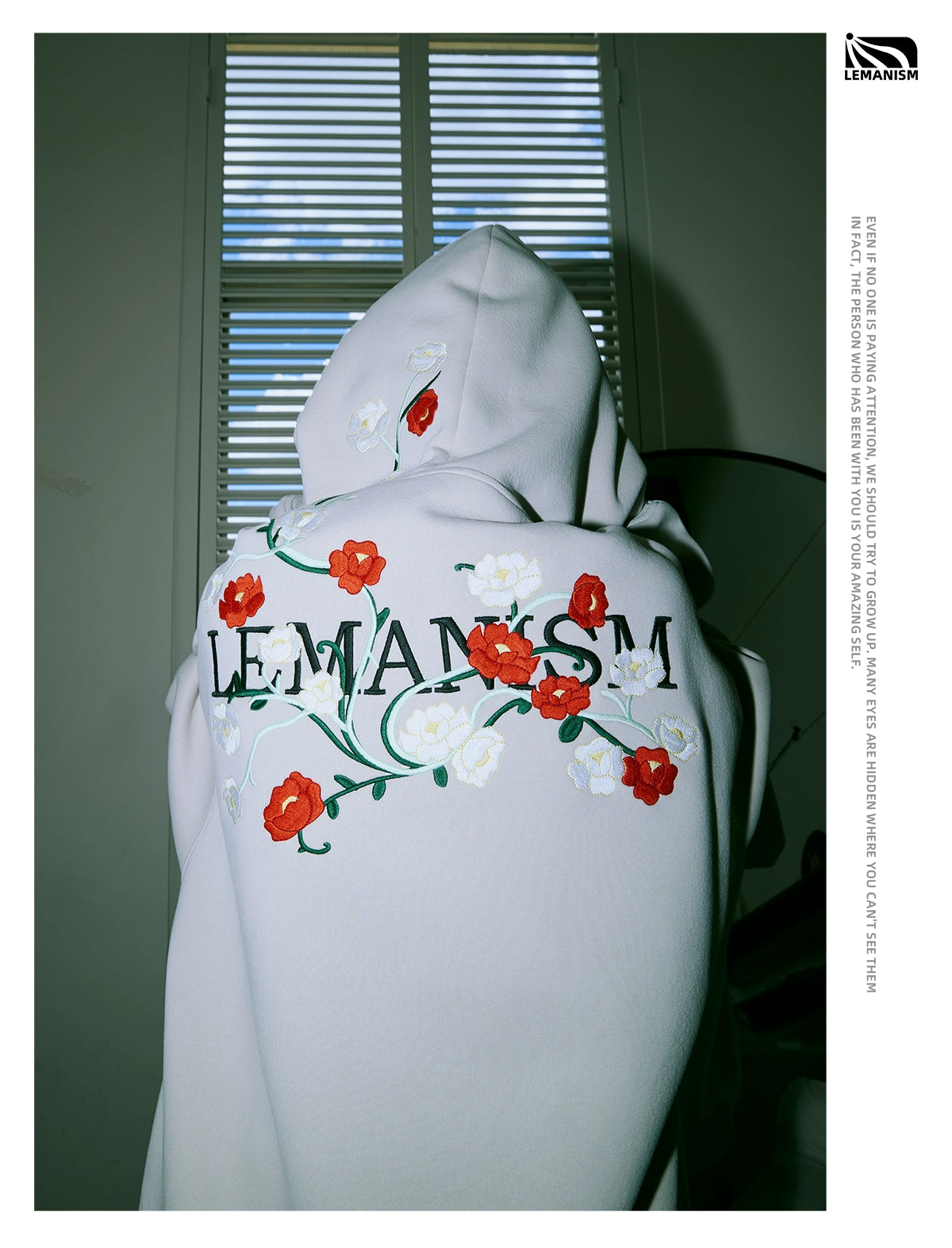 lemanism Flower letter embroidery Hoodie - PRE ORDER -