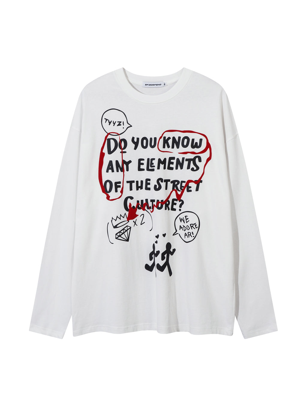 BF. BORFEND Street Letter Loose Sweatshirt