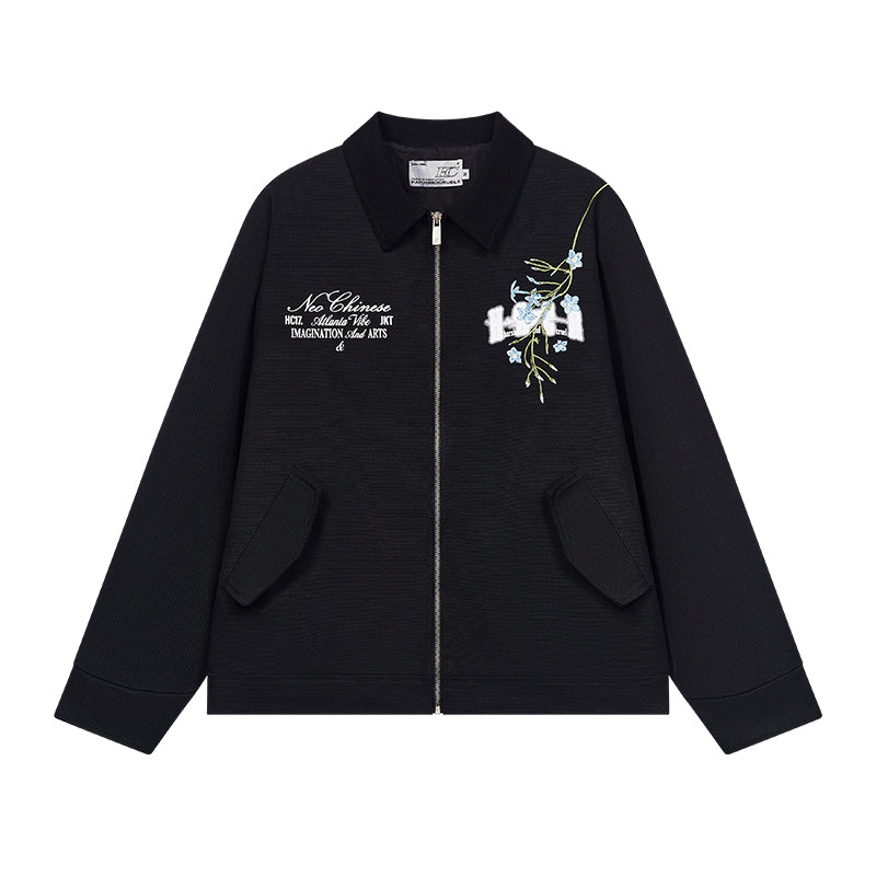 Harshandcruel Floral Embroidered Lapel Jacket