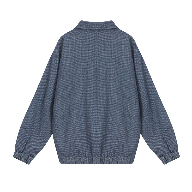 Nariele Unisex Embroidery Loose Jacket Trendy Denim Jacket