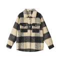 Nariele Plaid Long Jacket Vintage Loose Jacket