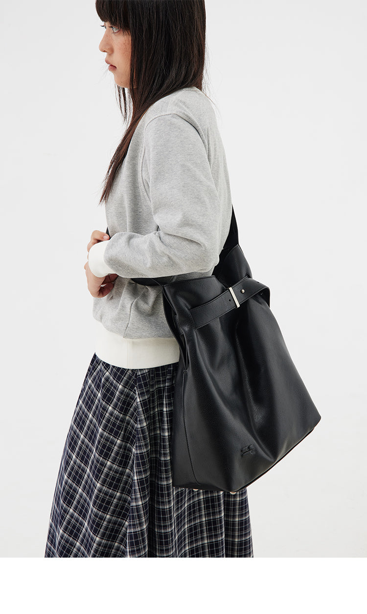 CryingCenter large bucket leather Cross Body bag