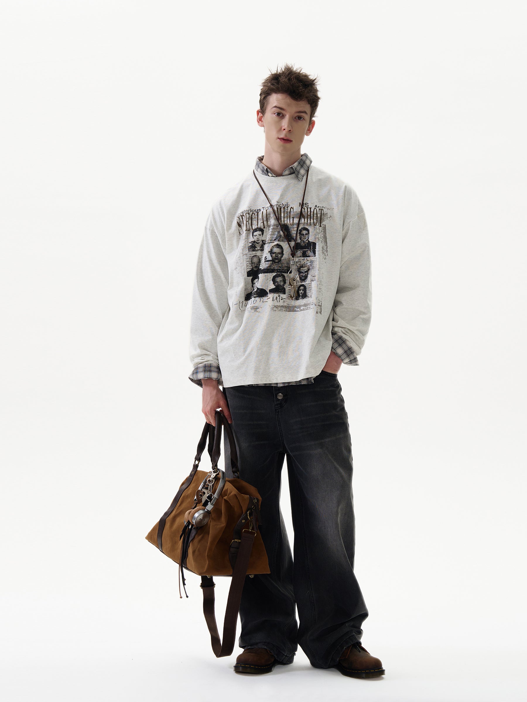 MADWITCH High Street Rock Print Long Sleeve for Men American Street Sweatshirts