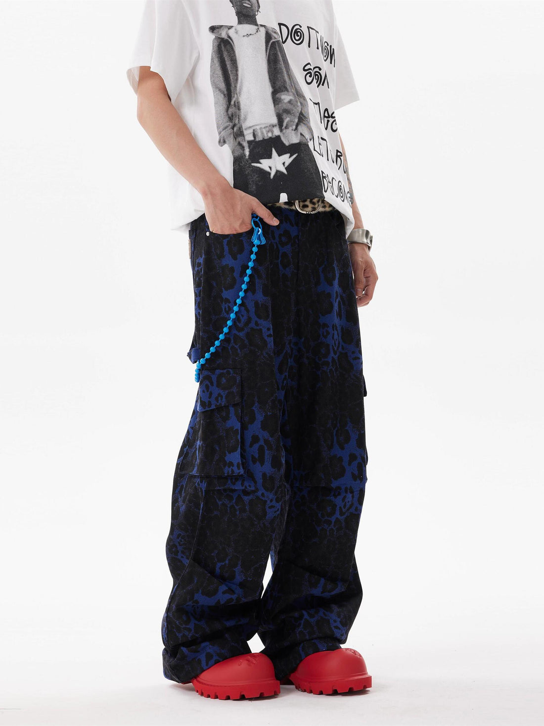 BTSG* American retro blue jeans Cargo Pants