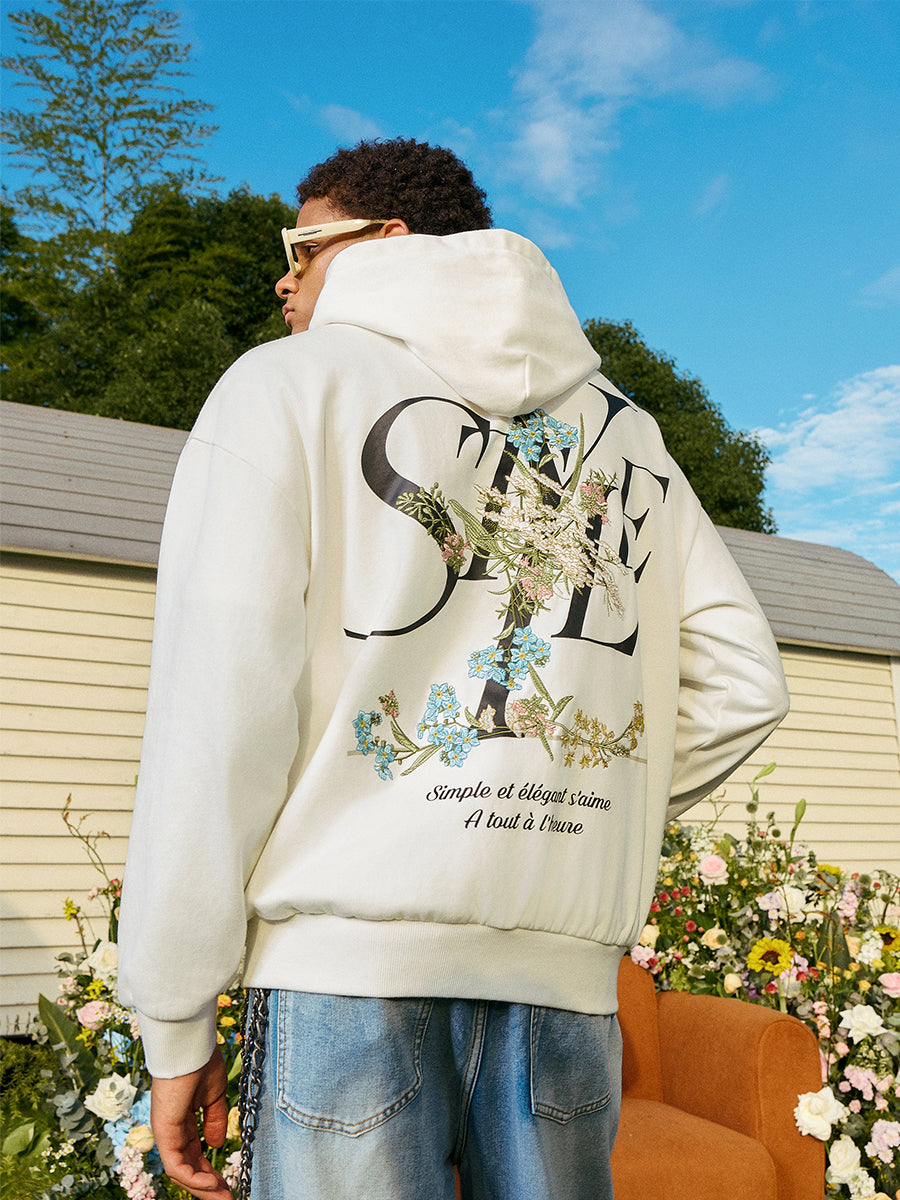 harshandcruel floral embroidery STYLE HACR Zipper Hoodie