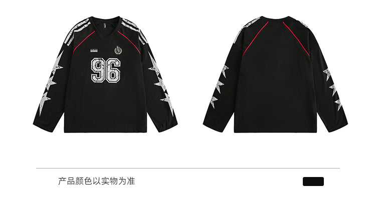 BLACKBB American V-Neck Long Sleeve Sweat Shirt