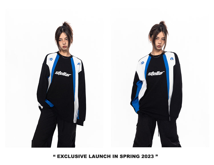 BLACKBB American Fashion Brand Stitched Sports Long-Sleeved Tee