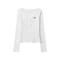 Nariele Sweet Babes Embroidered Buttons Long Sleeve T-Shirt  Chic Top