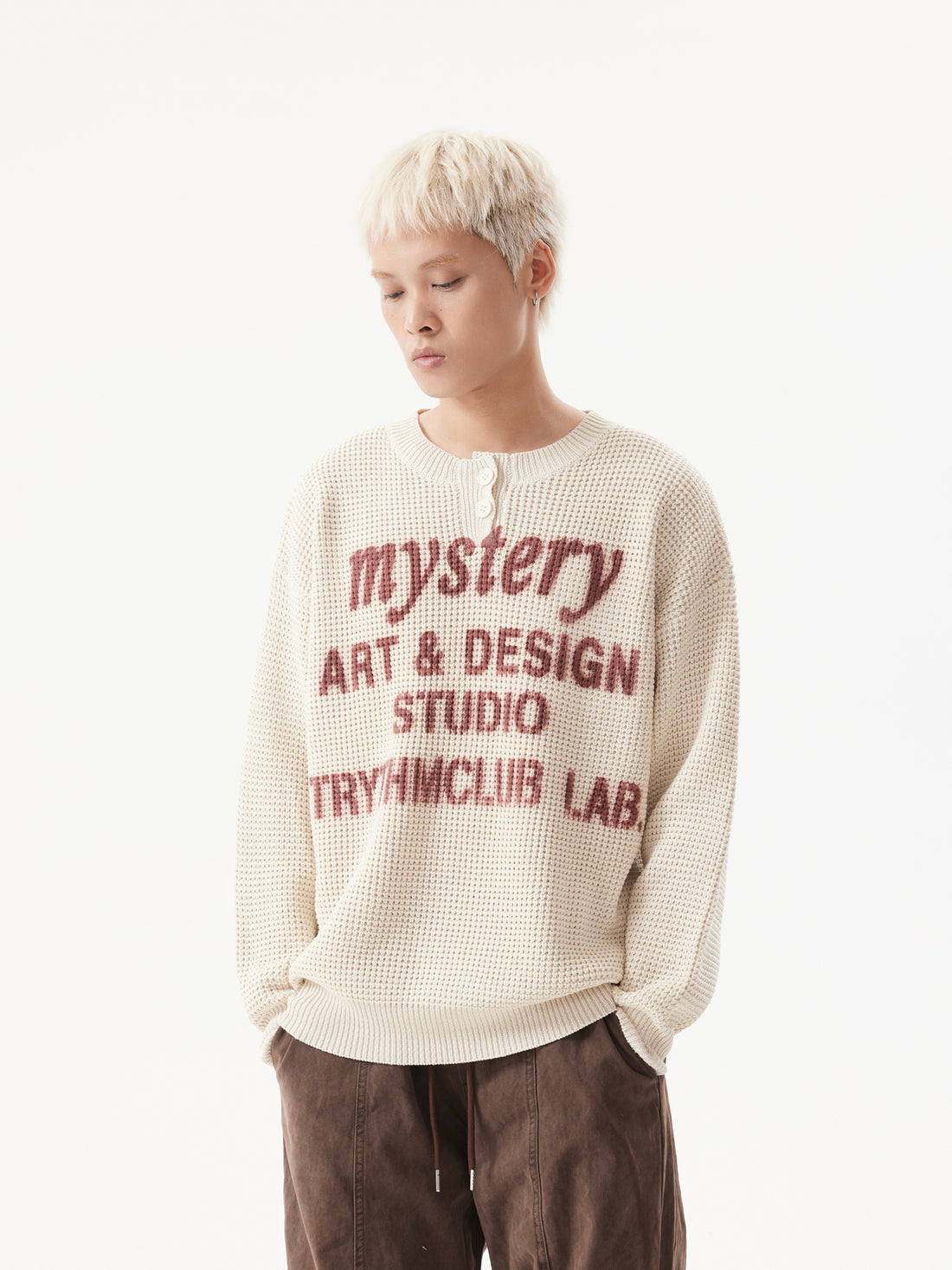 BTSG Jacquard Waffle Knit Sweater