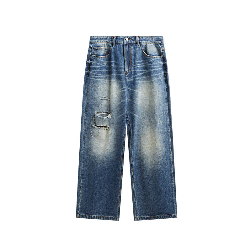 INF Retro Ripped Loose Wide Leg Jeans