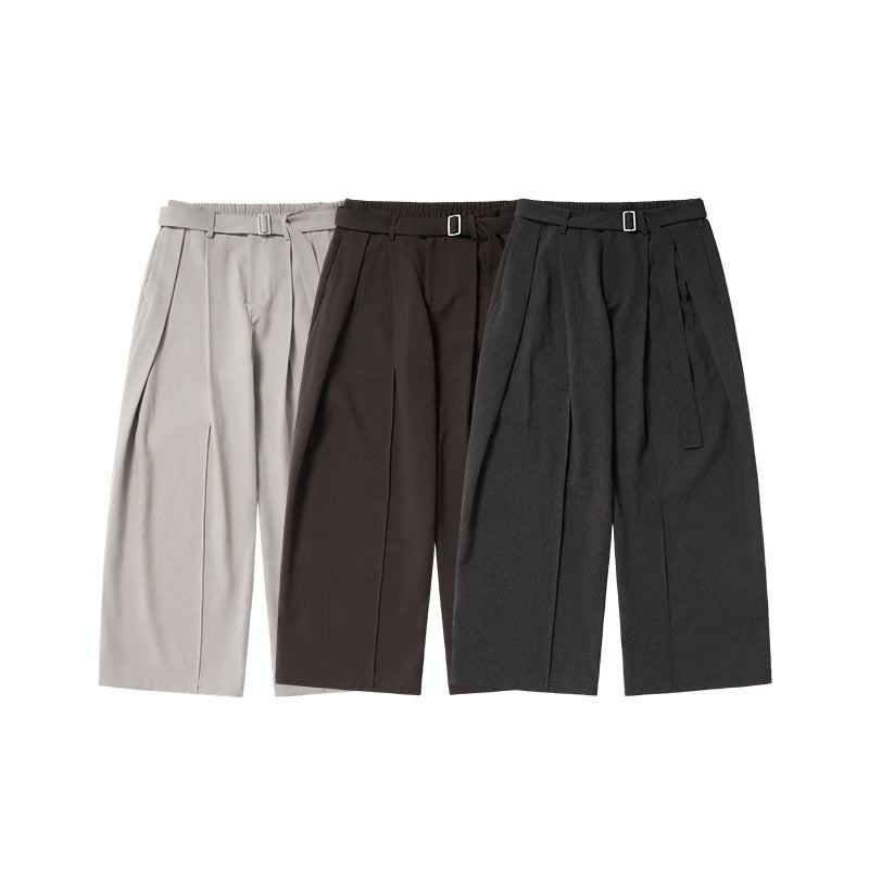INF men's blended wide-leg trousers Korean style draped loose Pants
