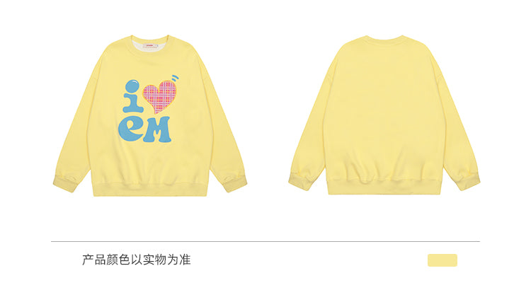 BLACKBB American Heart Print Crew Neck Sweatshirt