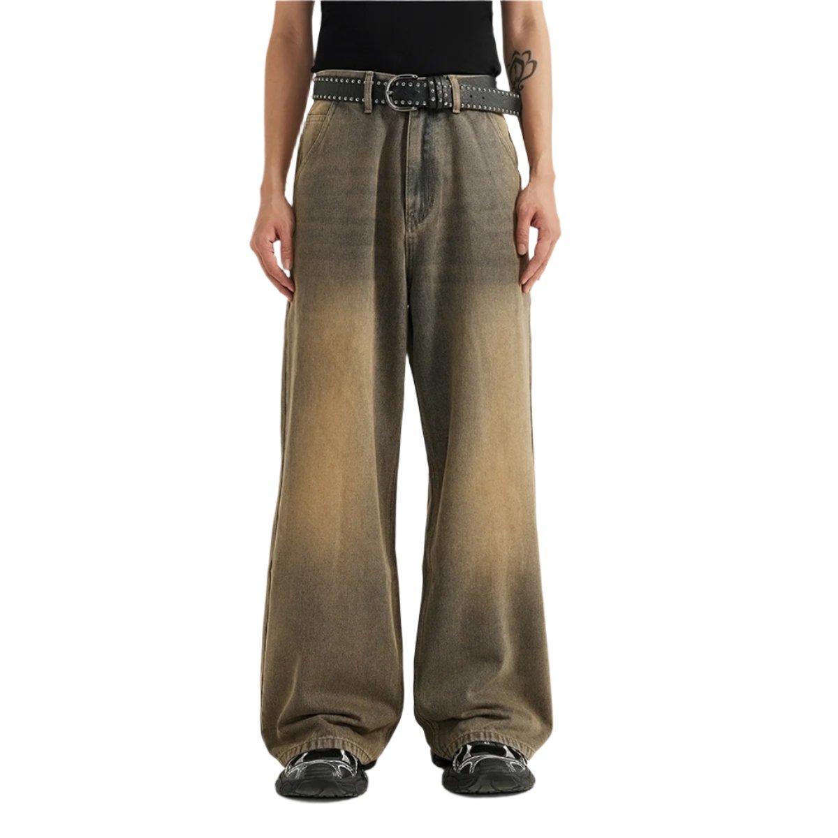 INF Sandy Cat Whiskers Wide Leg Jeans