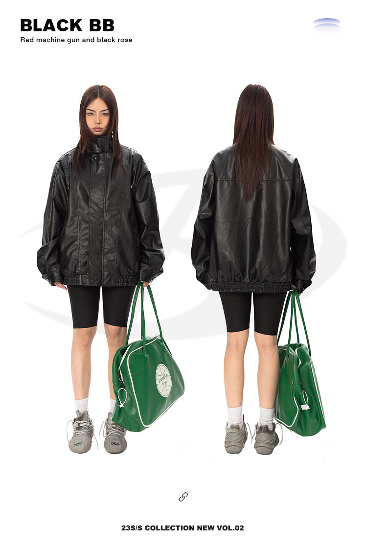 سترة جلدية كاجوال للربيع والخريف من BLACKBB American Retro