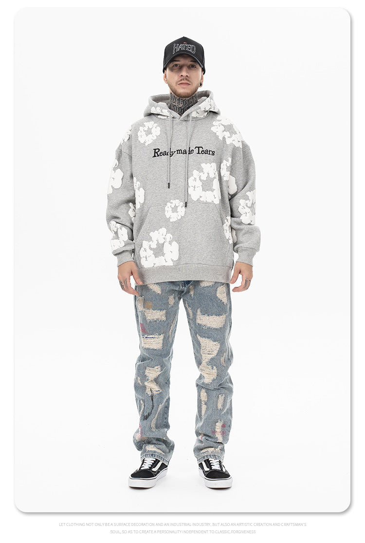 FORGIVNESS  Monogram Embroidery Casual Hoodie