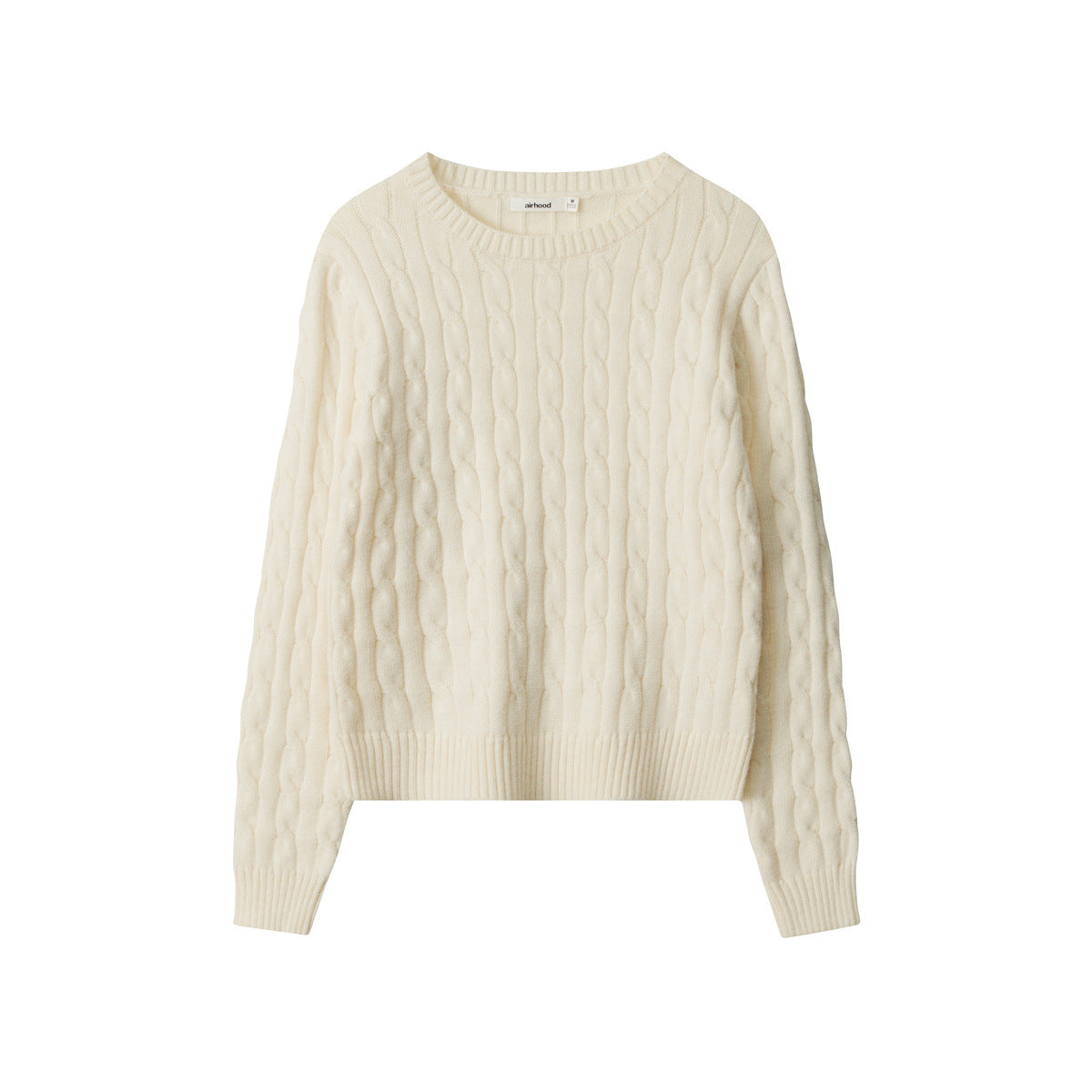 Nariele Pullover Long Sleeve Twist Knitted Top Crew Neck Slim Fit Sweater