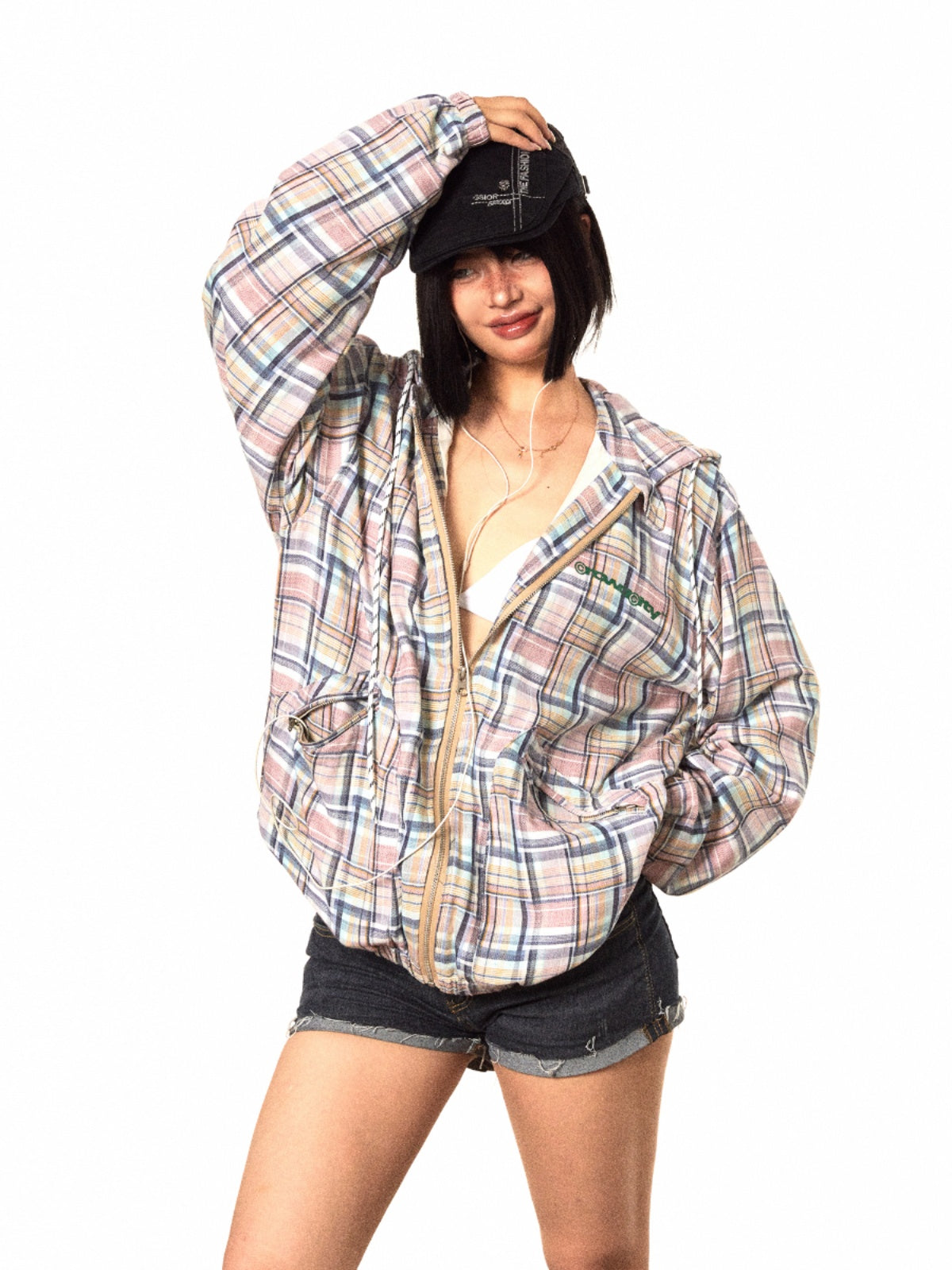 سترة BLACKBB الأمريكية بسحاب منقوشة غير منتظمة