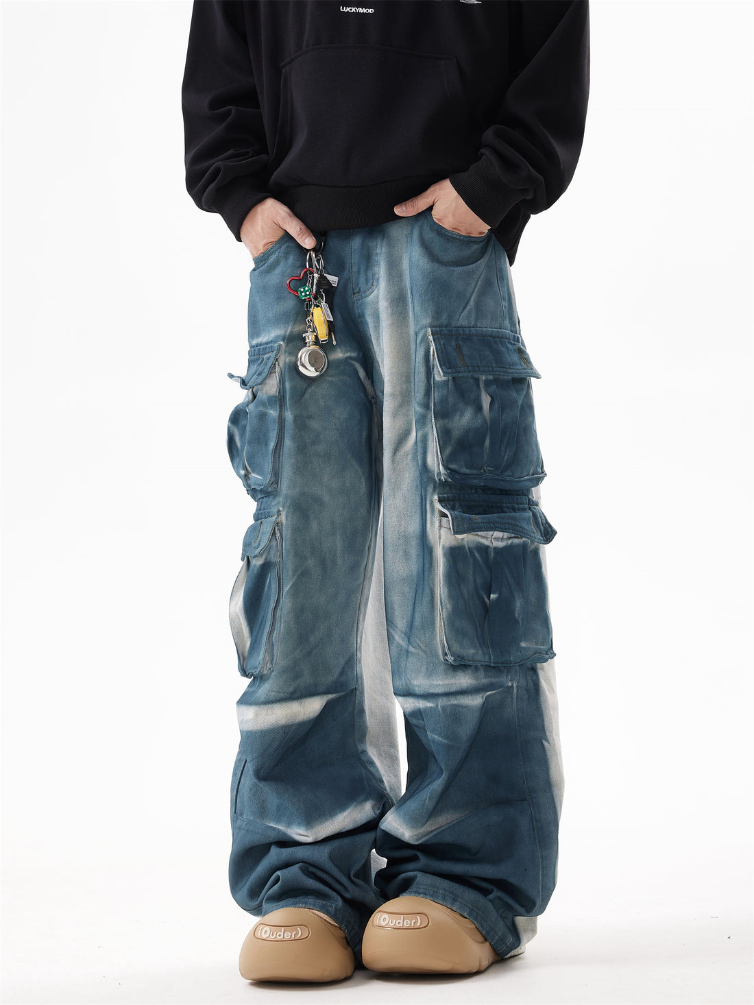 BTSG Tie-Dye Gradient Structure Cargo Jeans