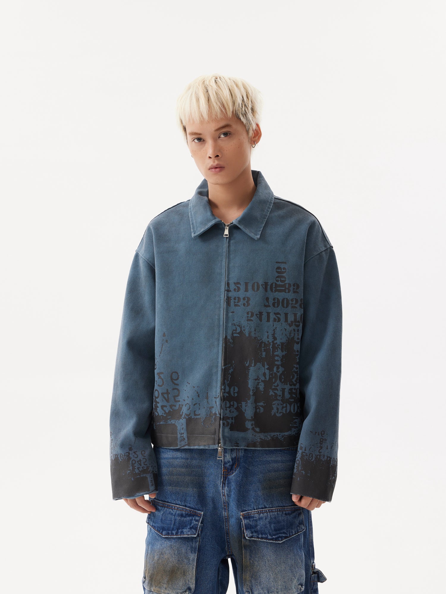 BTSG Dirty Dye Distressed cropped jacket