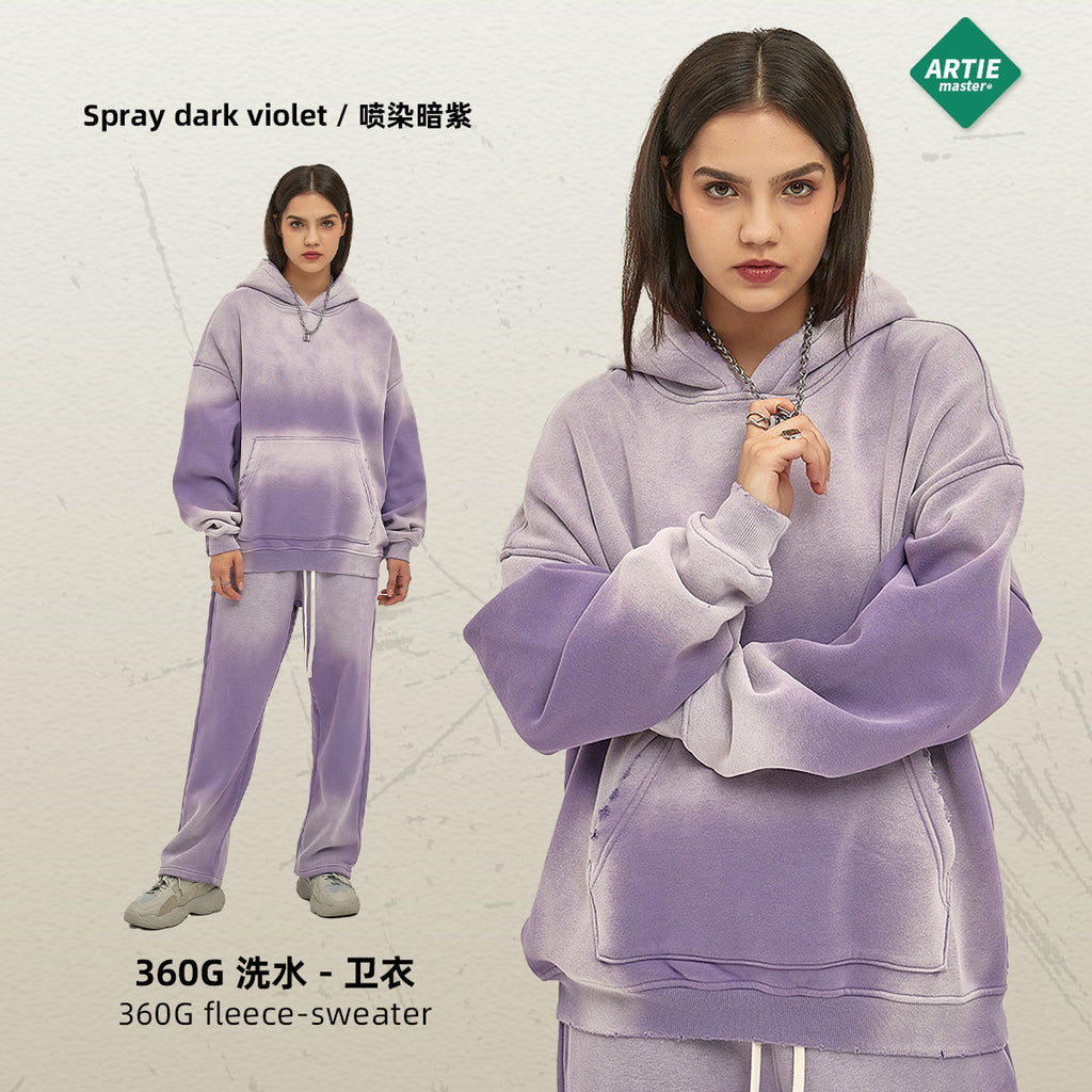 ARTIE 360g Spray Dye Distressed Hoodie