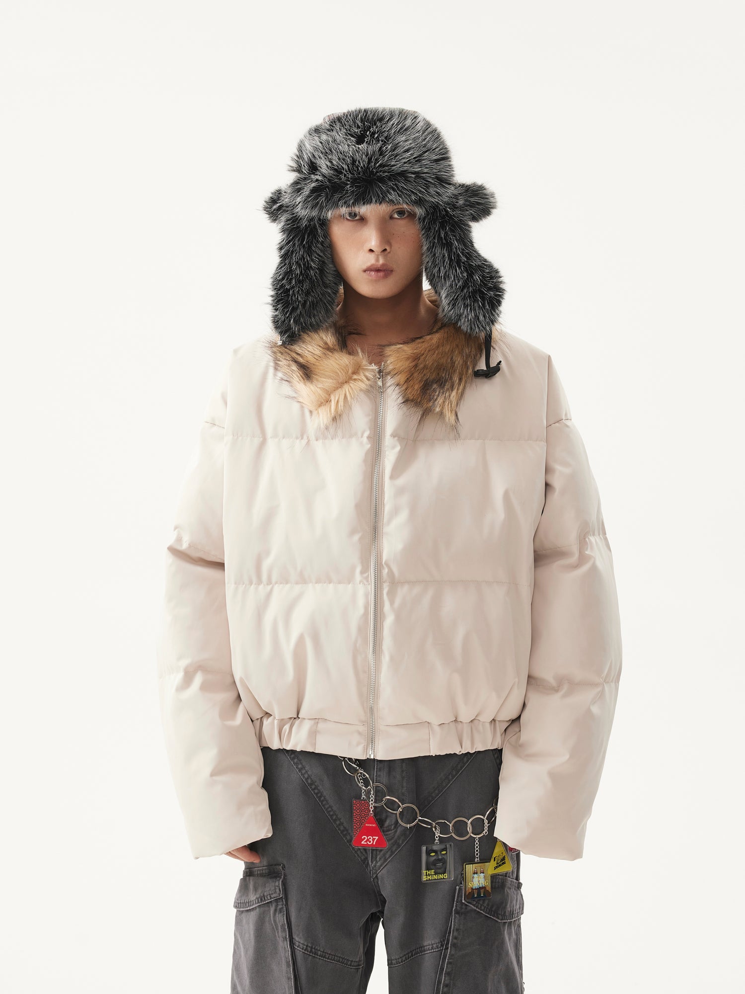 BTSG Warm Fur Collar Cotton Jacket