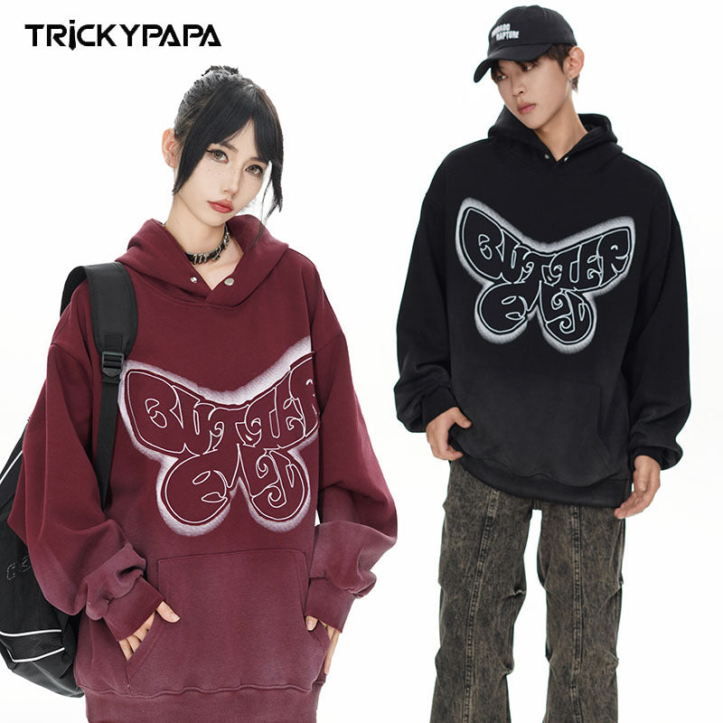 TKPA Butterfly Embroidery Loose Hoodie