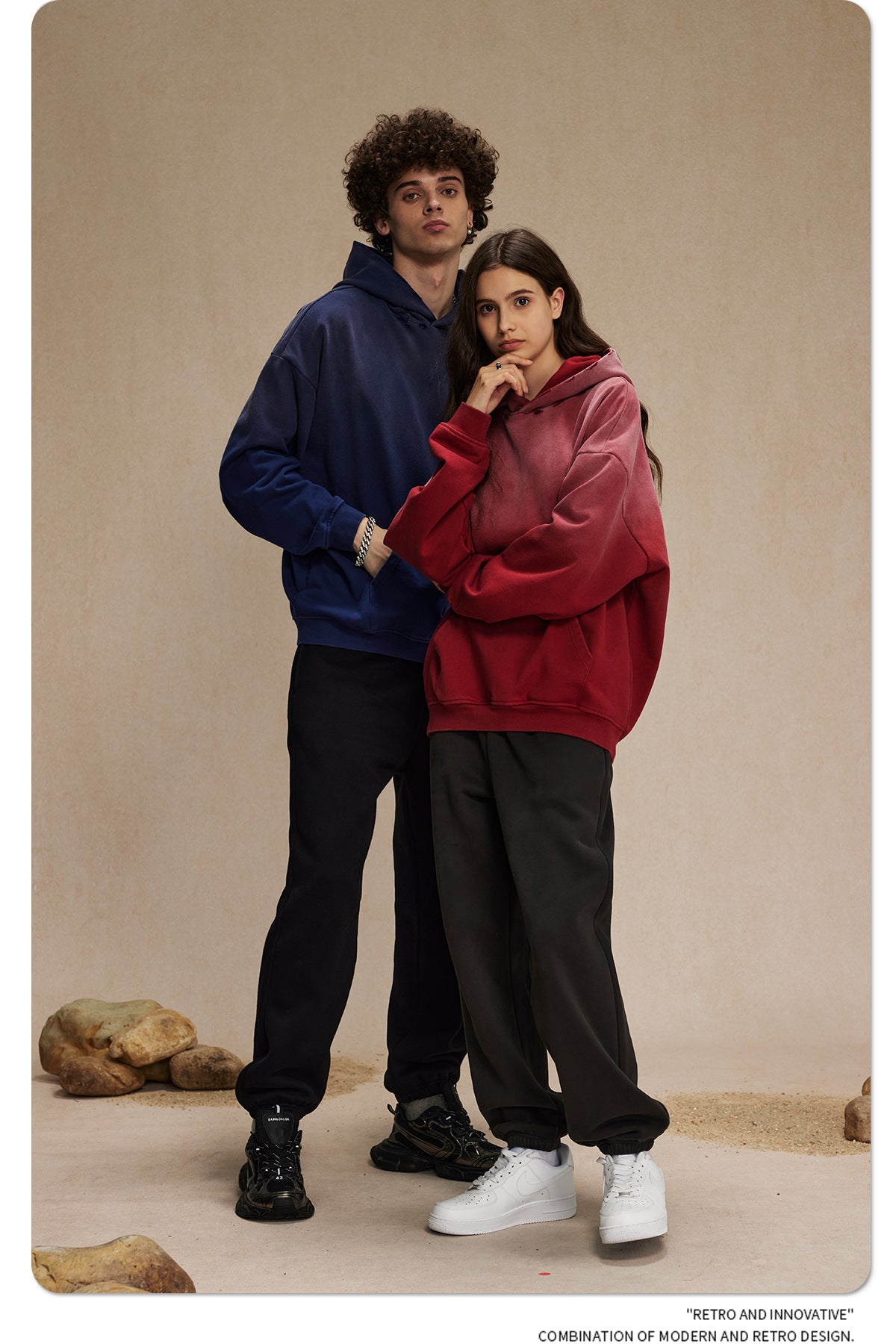 ARTIE 450g Heavy Wash Water Hole Retro Hoodie