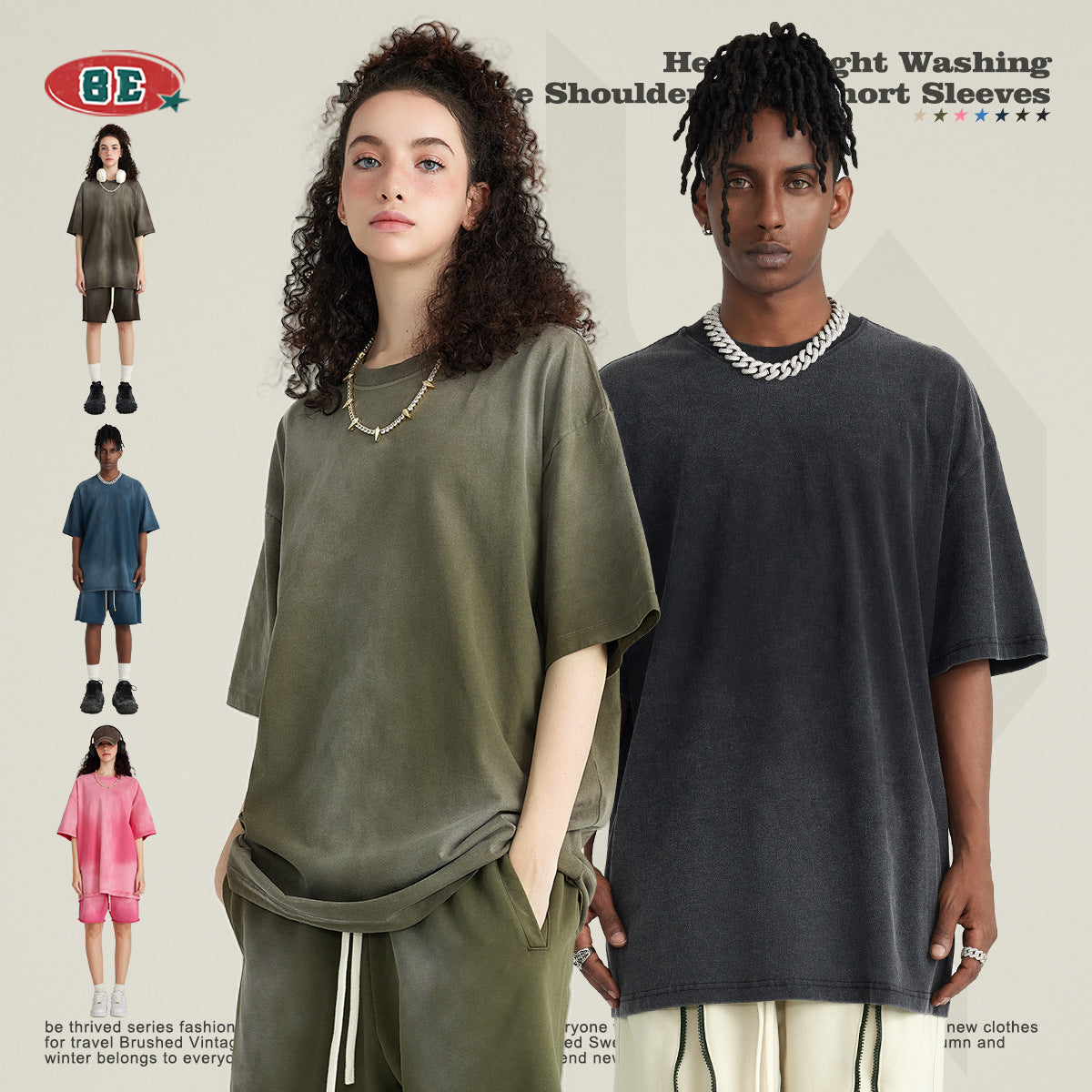 ”Clearance" BE Washed Tee 11 Colors