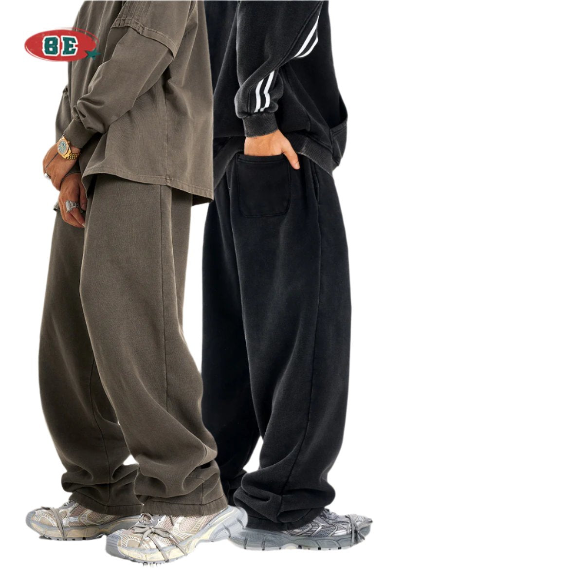 “Clearance”BE Velvet Knitted Straight Sweatpants