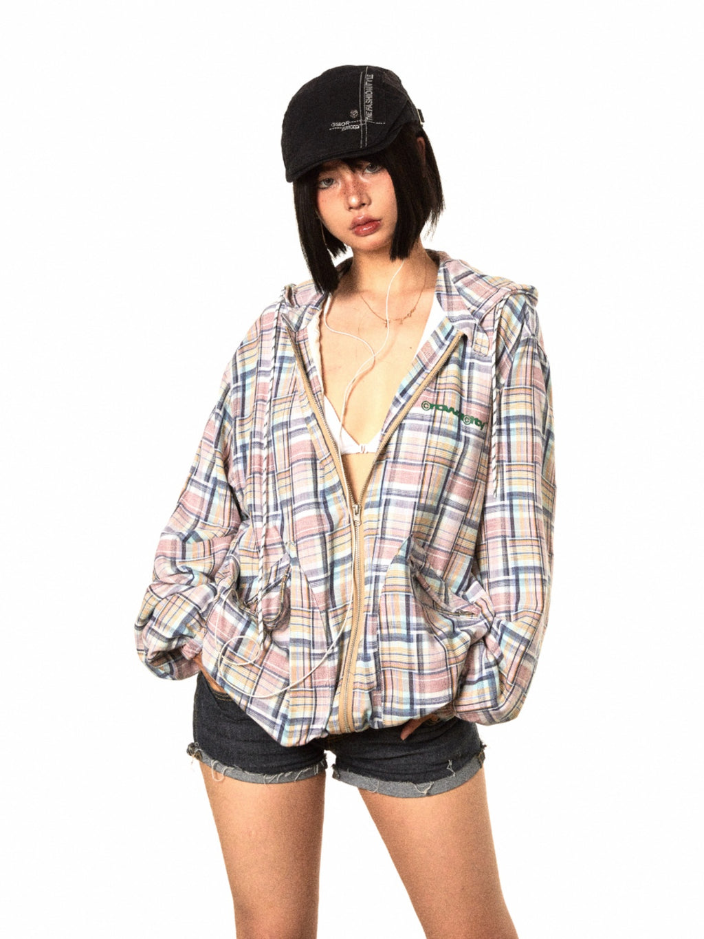 سترة BLACKBB الأمريكية بسحاب منقوشة غير منتظمة