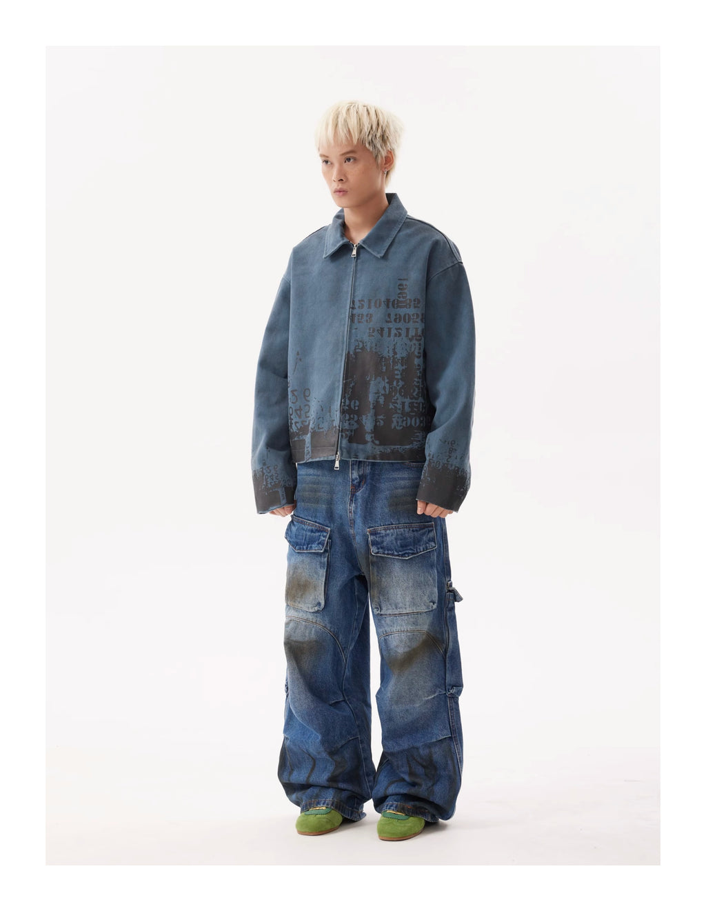 BTSG Dirty Dye Distressed cropped jacket