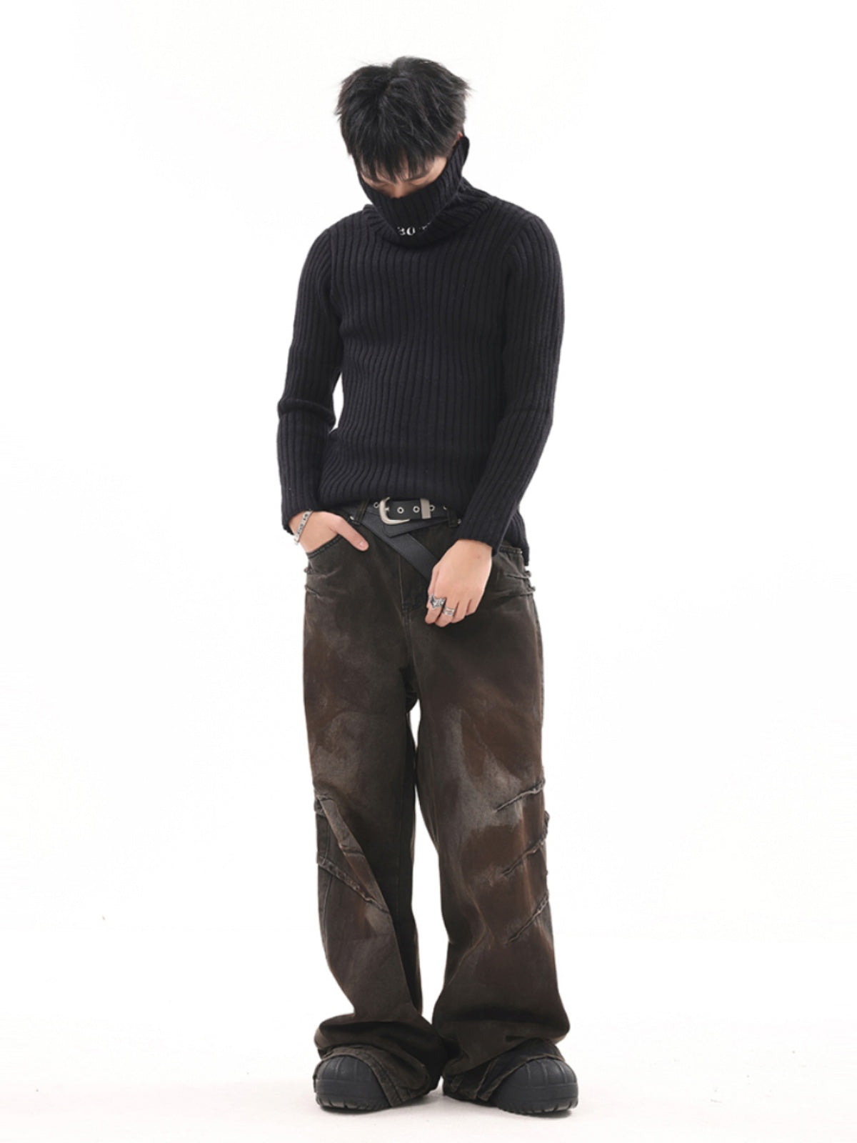 BTSG Jeans Dirtyfit Retro Dirty Wasteland Wide Leg Pants