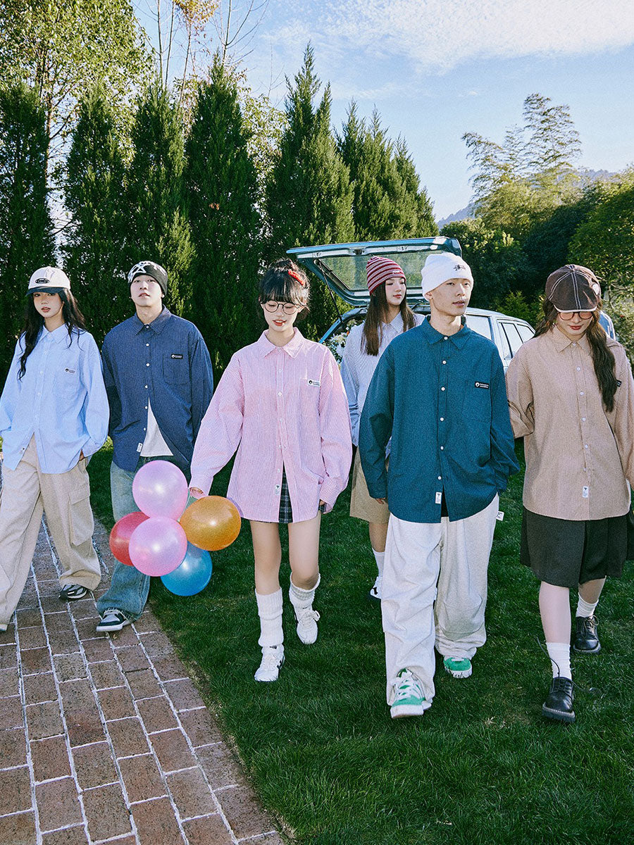 Lemanism Japanese Vertical Striped Shirt