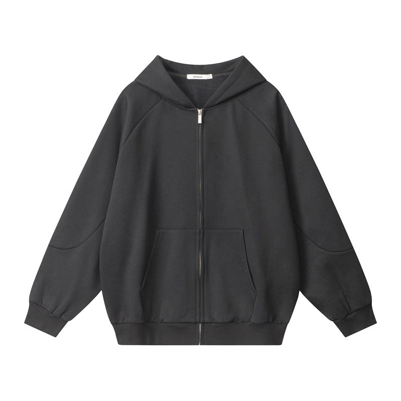 Nariele Casual Sports Style Sweatshirt Hoodie Loose Zipper Jacket