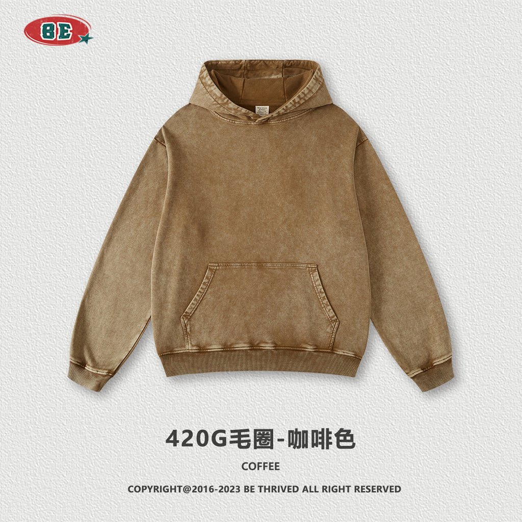 BE Washed 100% Cotton Loose Hoodie