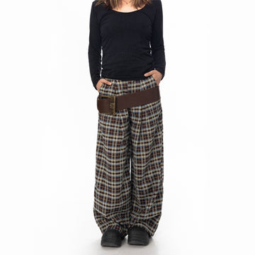 BLACKBB American Retro Checkered Loose Wide Leg Pants