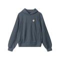 Nariele Retro Embroidered Label Pullover Hoodie Loose Sweatshirt
