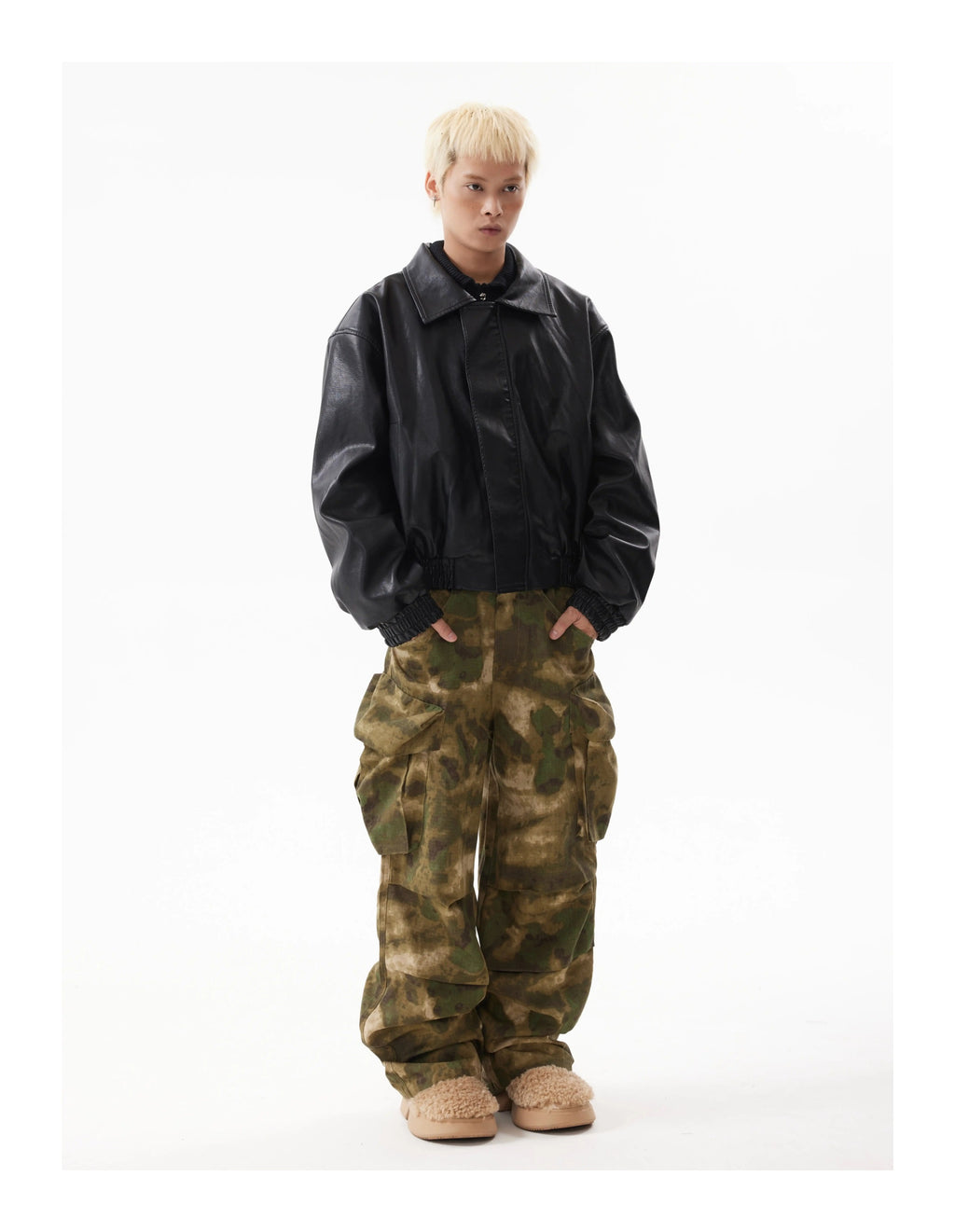 BTSG Lux Cropped Silhouette Leather Jacket