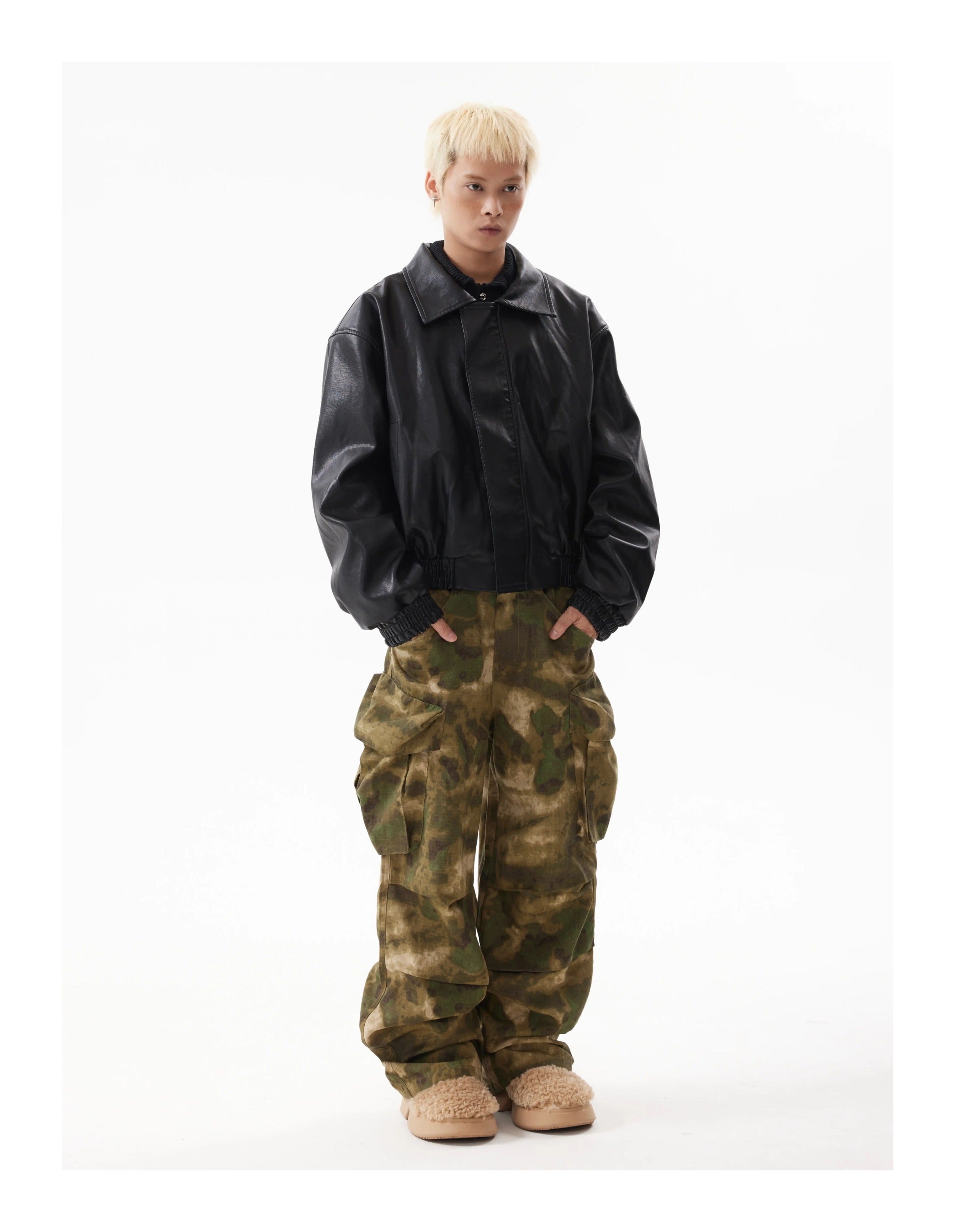 BTSG Lux Cropped Silhouette Leather Jacket