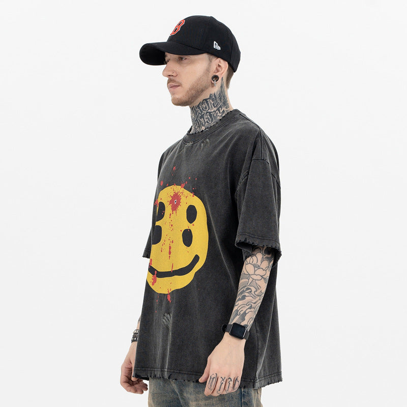 FORGIVNESS  Broken Smiley Vintage Wash Tee