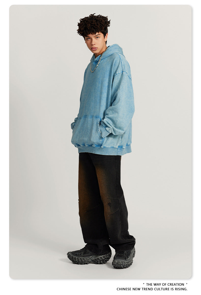 BE Washed 100% Cotton Loose Hoodie