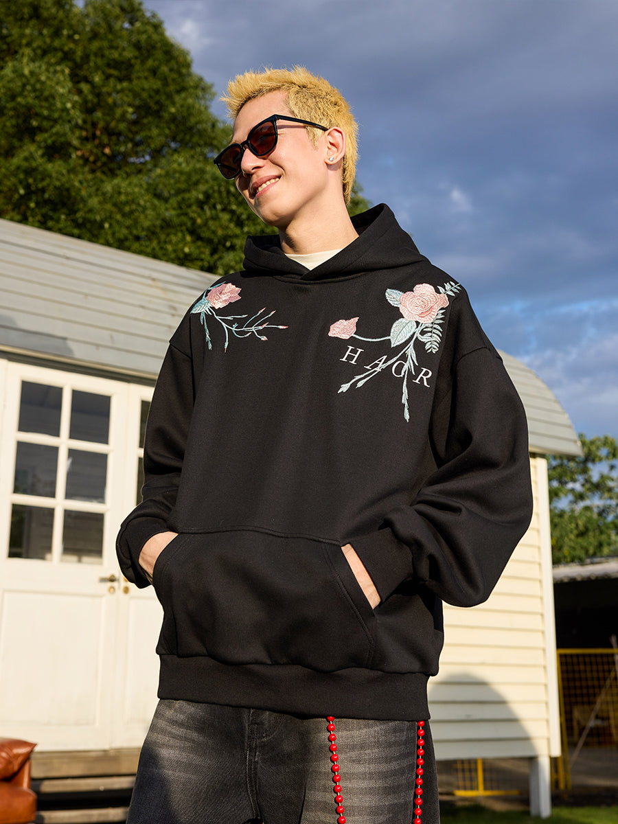 Harshandcruel Entwined Begonia Colorway Embroidered Hoodie