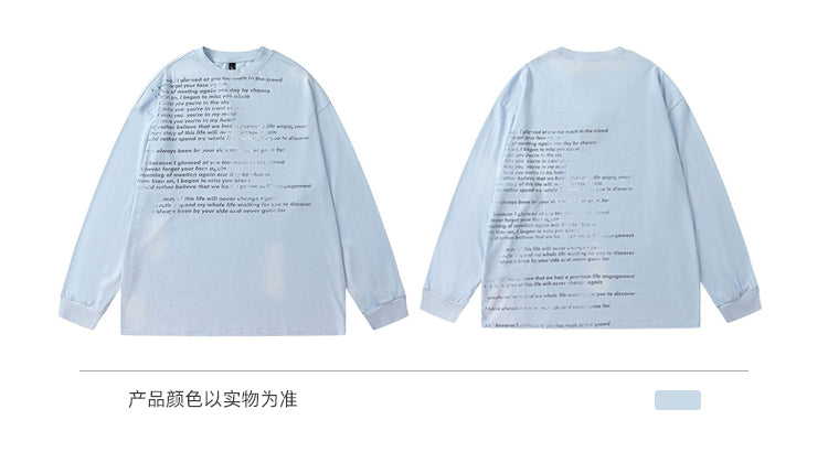 BLACKBB American Retro Fried Color Monogram Print Long Sleeve Tee