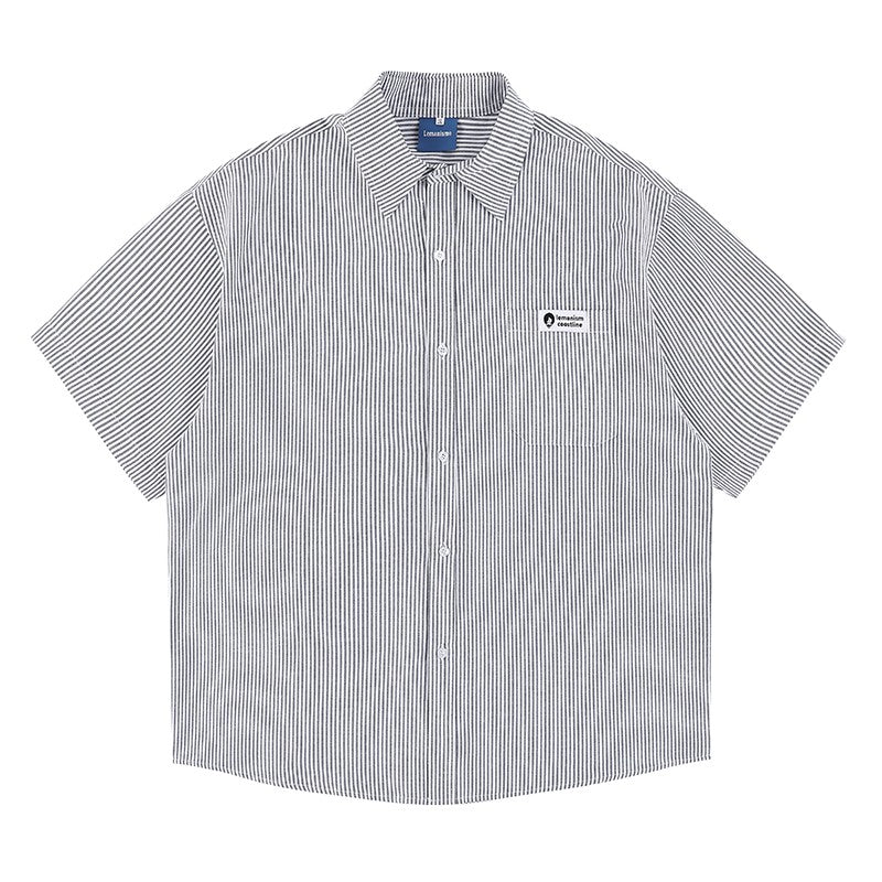 Lemanism Japanese Vertical Striped Shirt