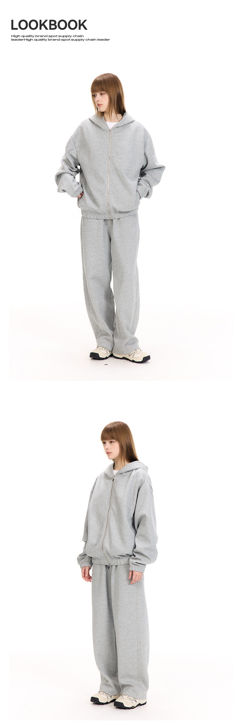 UNF 380g Winter Zipper Hooded Jakcet X Sweatpants