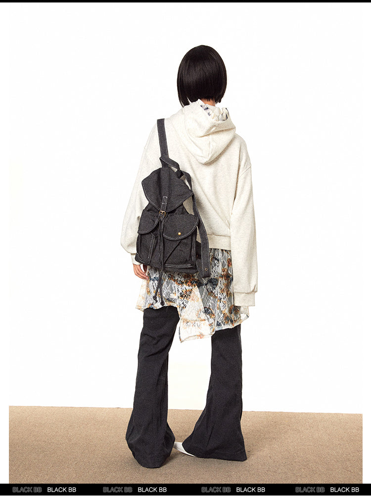 سترة BLACKBB من الدانتيل ذات سحاب ومطرزة ومزودة بفيونكة